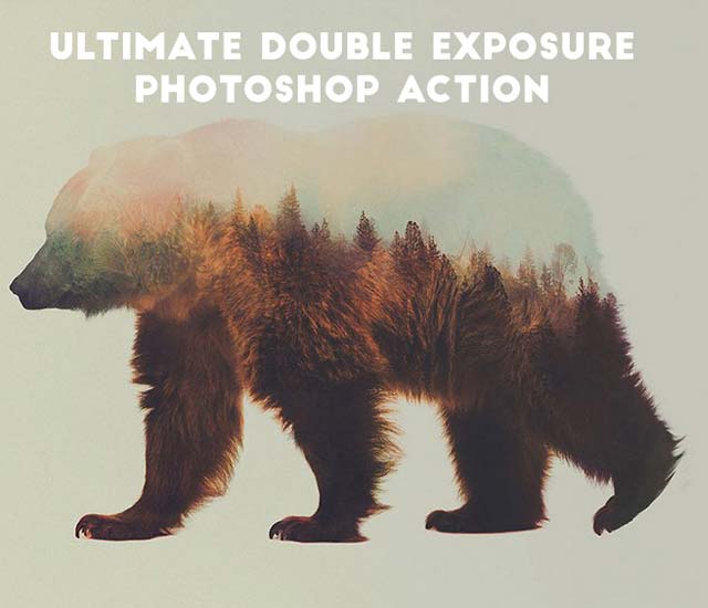 Accion de Photoshop para efecto doble exposición